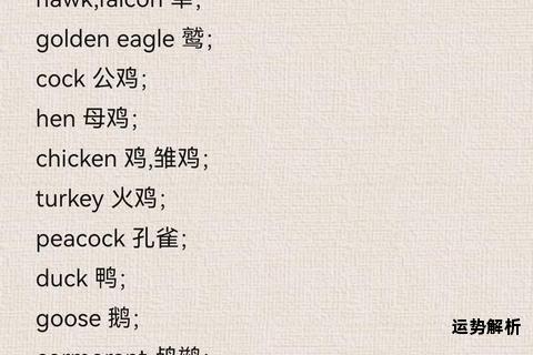 鸟类英文名称正确说法与发音一次掌握
